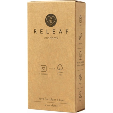 Releaf - Vegano e dal commercio equo e solidale (9 preservativi)