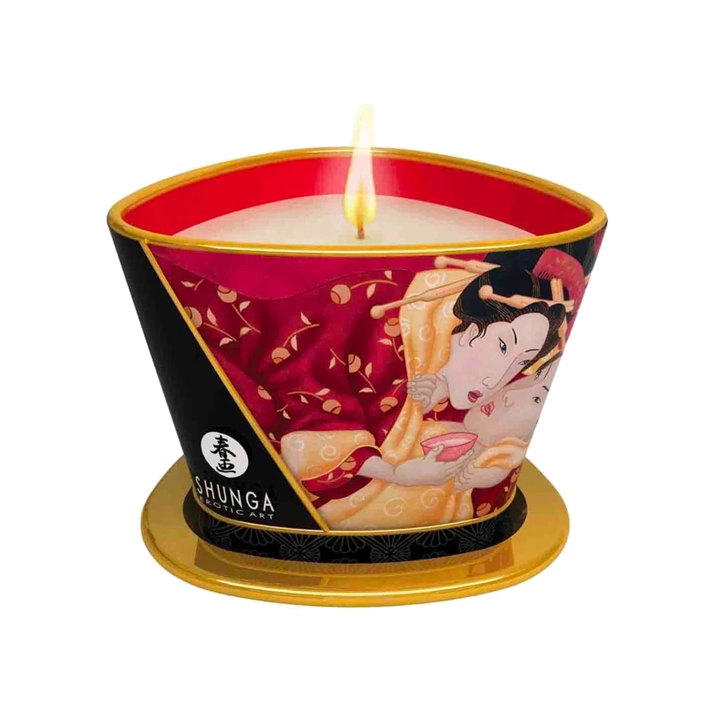 Bougie de Massage Shunga Fraise & Vin