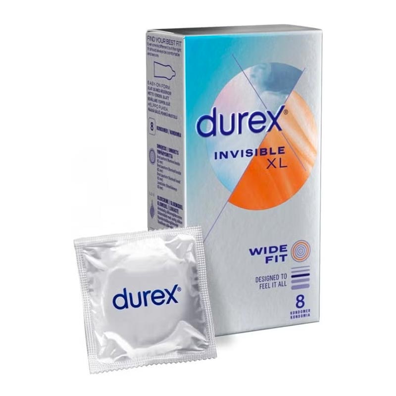 Préservatifs Fins et Larges Invisible XL (8 pcs)