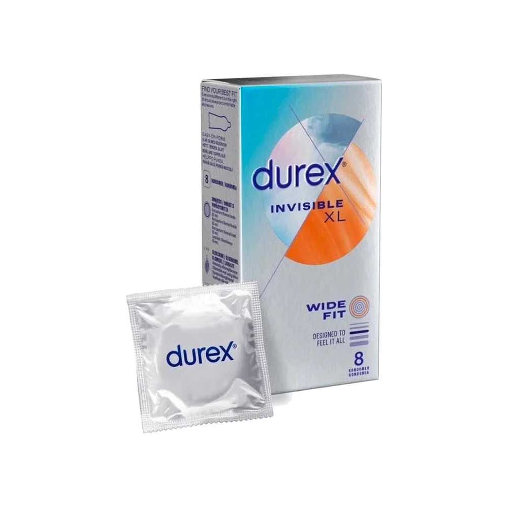 Préservatifs Fins et Larges Invisible XL (8 pcs)