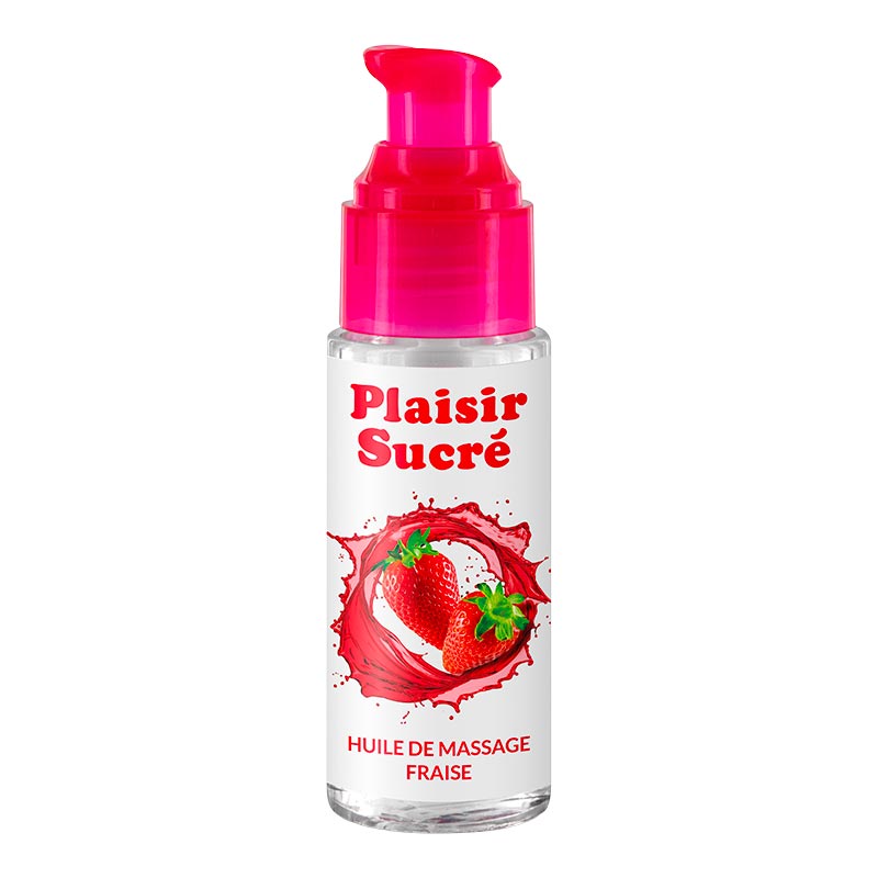 Huile de massage aromatisé Plaisir Sucré - Fraise