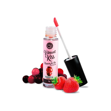 Gloss à lèvres stimulant goût chewing-gum fraise