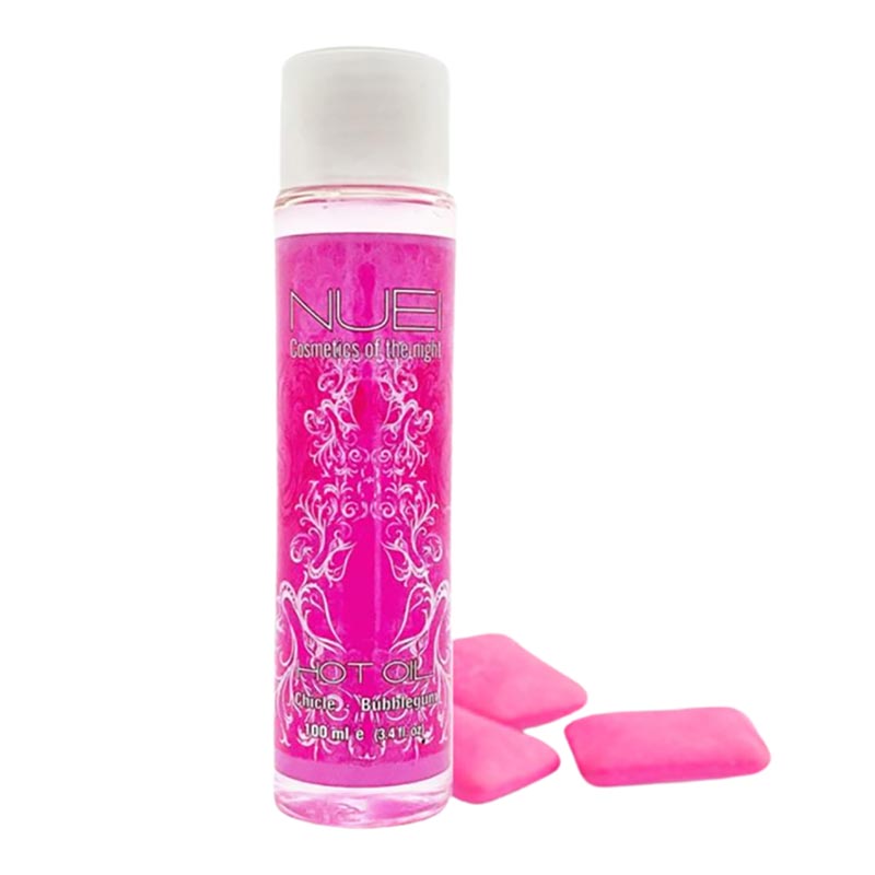 Huile de massage chauffante goût chewing-gum