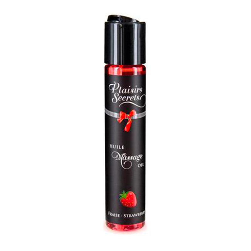 Huile de massage comestible goût fraise
