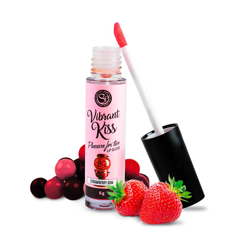 Gloss à lèvres stimulant goût chewing-gum fraise