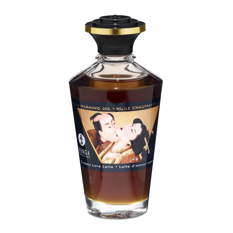 Huile de massage chauffante saveur Latté