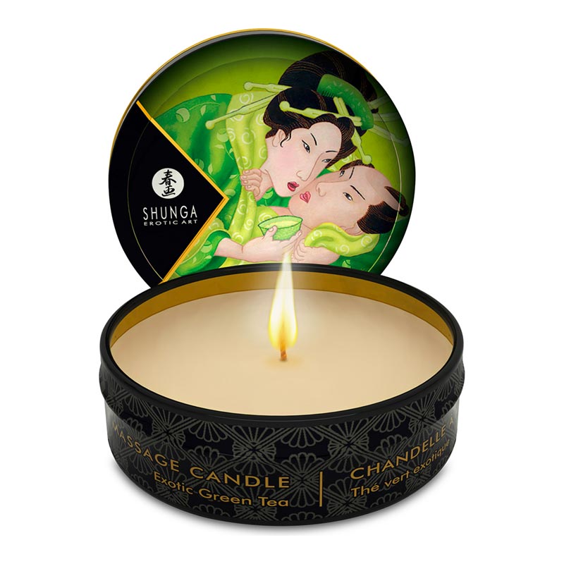 Shunga Massagekerze Grüner Tee