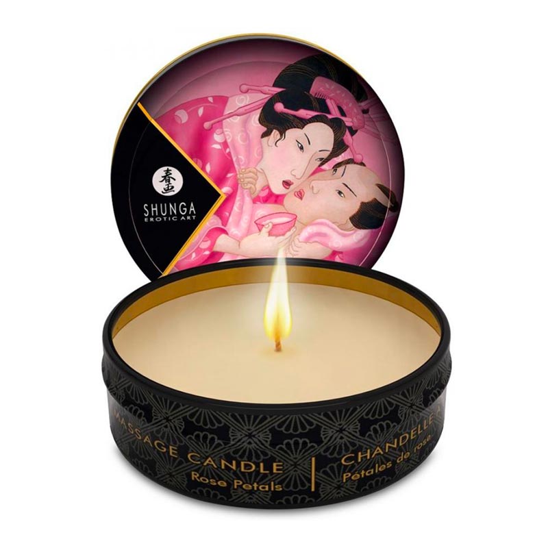Shunga Bougie de Massage Aphrodisia à la Rose