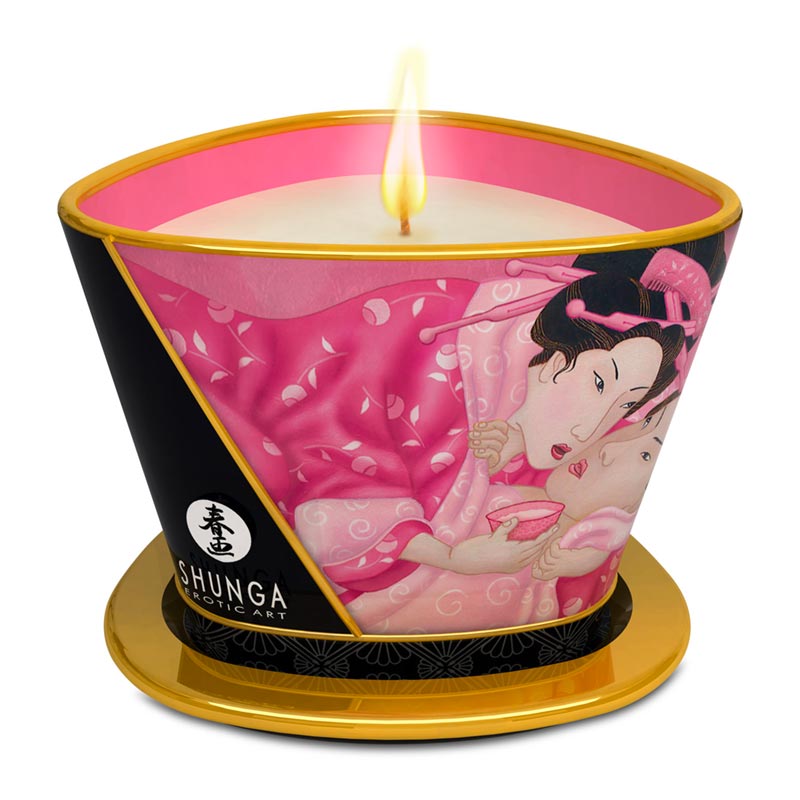 Bougie de Massage Aphrodisia à la Rose